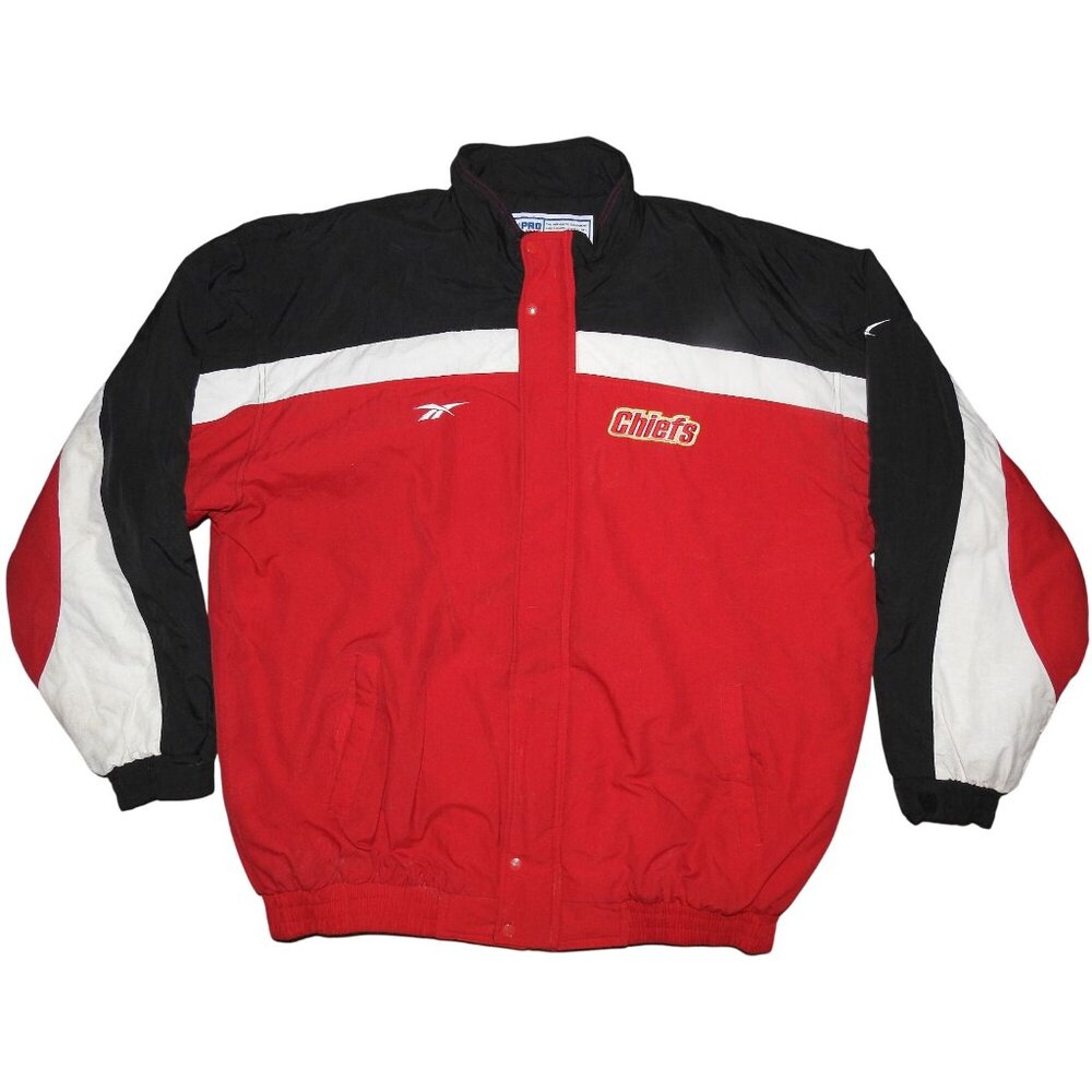 Vintage 1990s Kansas City Chiefs Reebok NFL Pro Line Puffer Jacket Men's XXL - Picture 1 of 14